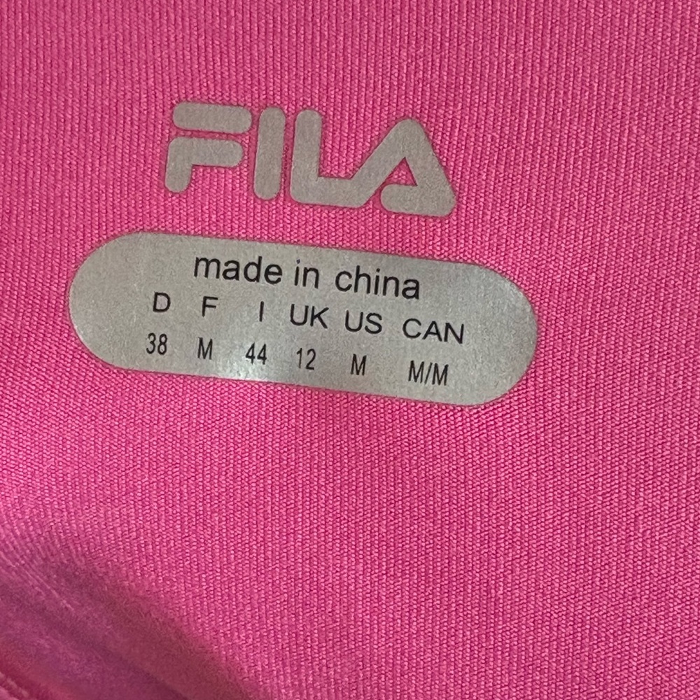 Fila Vibrant Pink and white Activewear set Shirt M Skirt L - Picture 3 of 4